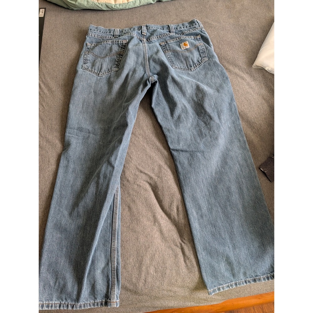 Carhartt Relaxed Fit Mens Jeans 38x30 Medium Wash Blue Denim Workwear 101483 968 - Picture 5 of 5